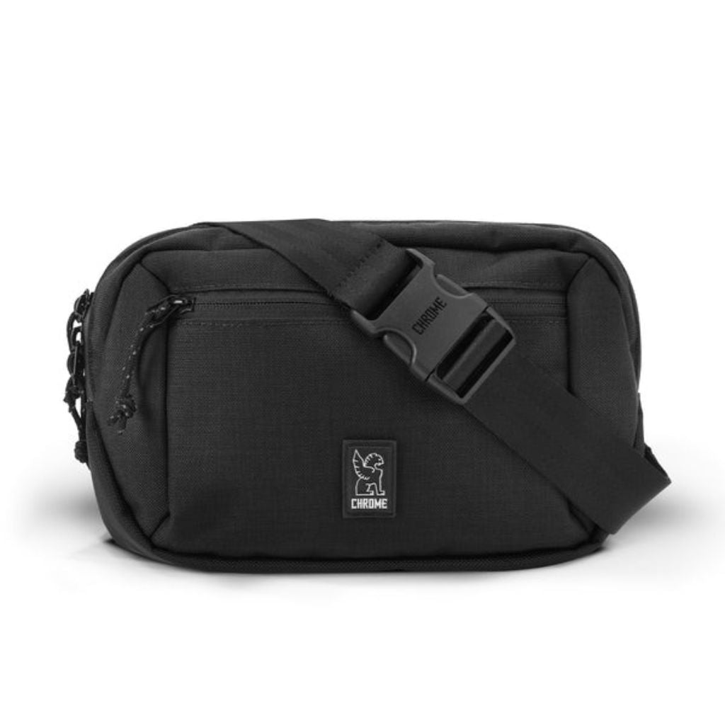 Chrome Ziptop Waistpack/Shoulder Bag Black - Love Luggage