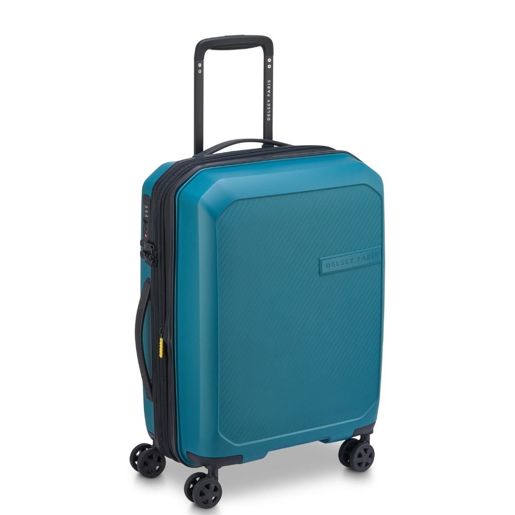 Delsey Anvers EXP Lightweight Carry On Luggage Teal - Love Luggage