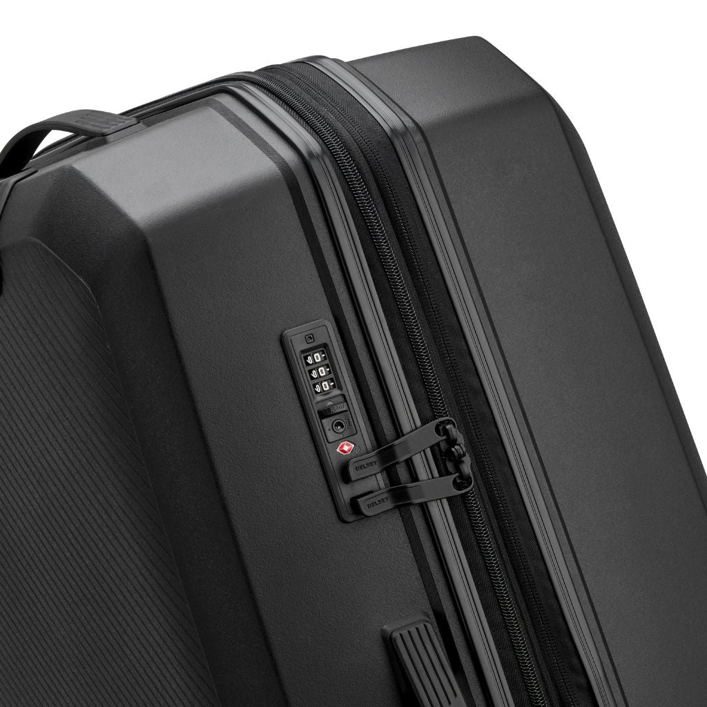 Delsey Anvers EXP Lightweight Large Luggage Black - Love Luggage