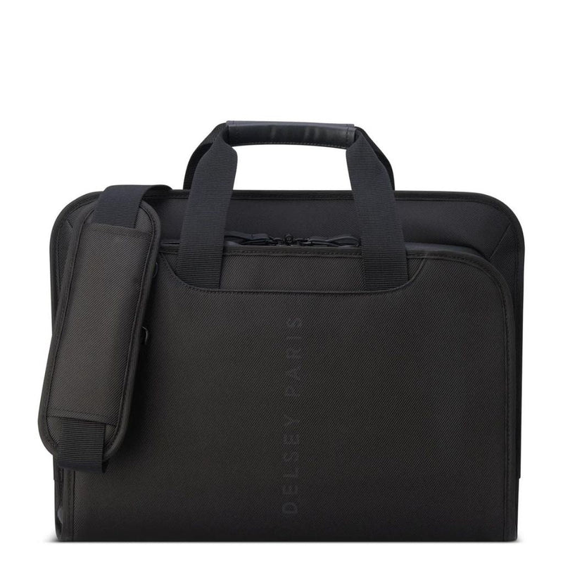 Delsey Arche Business Shoulder Messenger Bag 14" - Black - Love Luggage