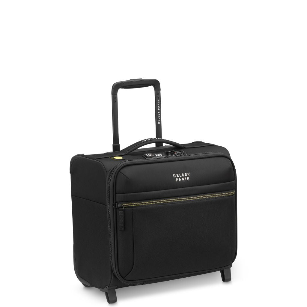 Delsey BROCHANT 3.0 38cm 2 Wheel Cabin Softsided Luggage - Deep Black - Love Luggage