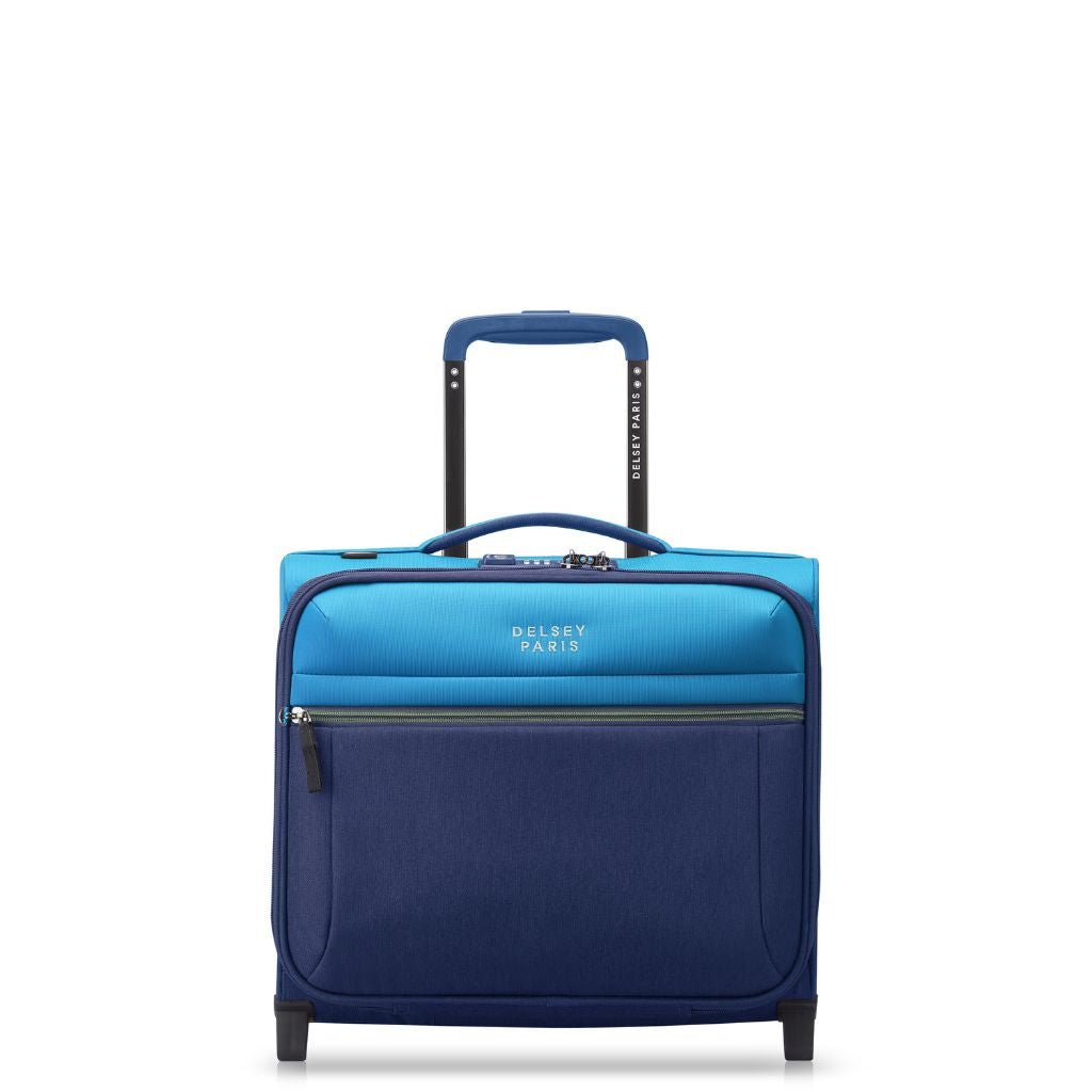 Delsey BROCHANT 3.0 38cm 2 Wheel Cabin Softsided Luggage - Ultramarine Blue - Love Luggage