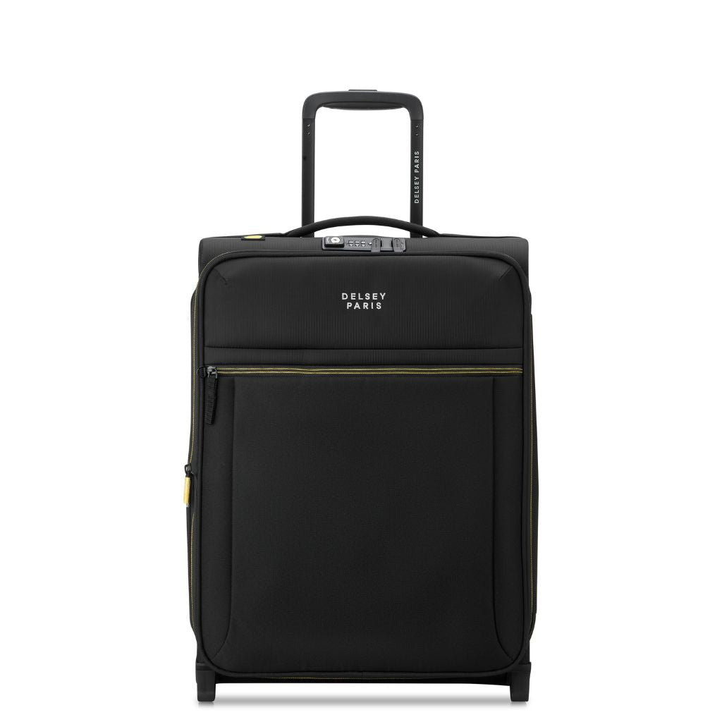 Delsey BROCHANT 3.0 55cm - 1.9kg Cabin Softsided Luggage - Black - Love Luggage