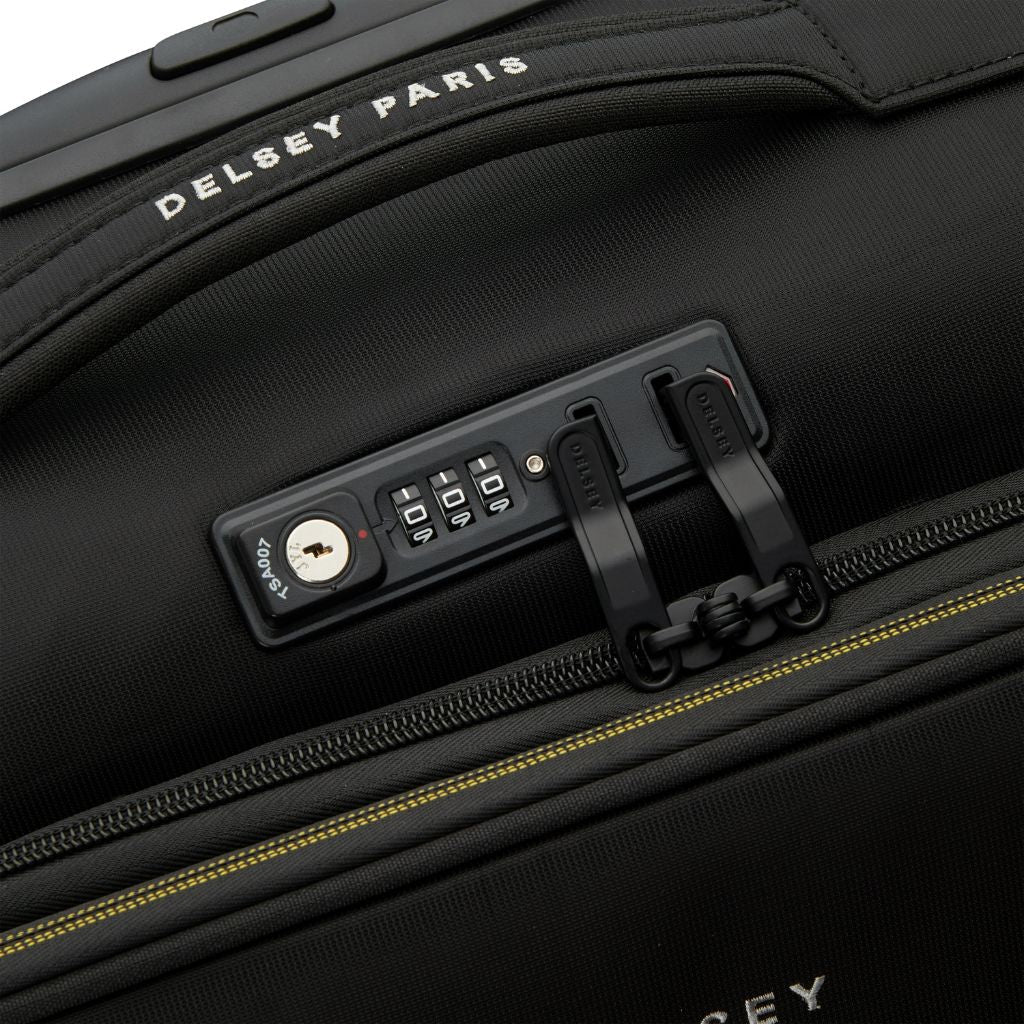 Delsey BROCHANT 3.0 55cm - 1.9kg Cabin Softsided Luggage - Black - Love Luggage
