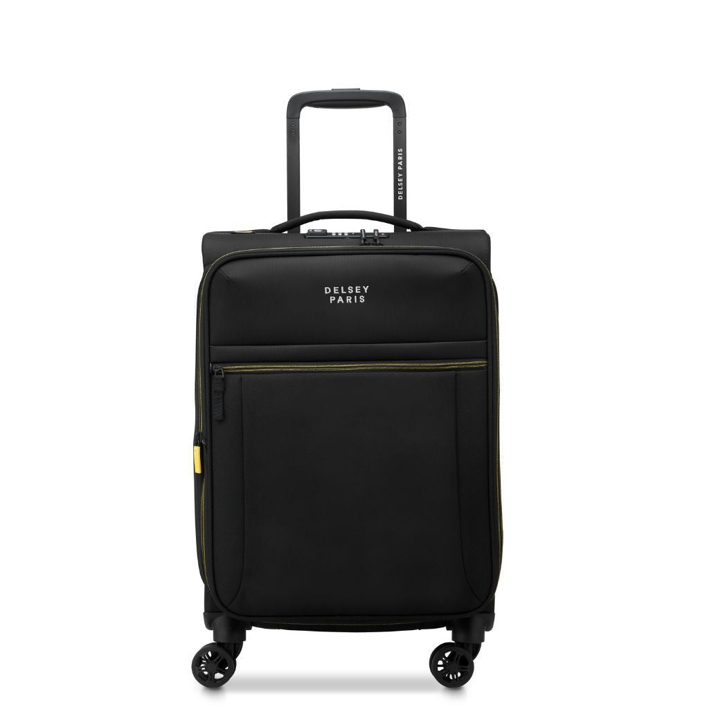 Delsey BROCHANT 3.0 55cm Carry On Softsided Luggage - Deep Black - Love Luggage