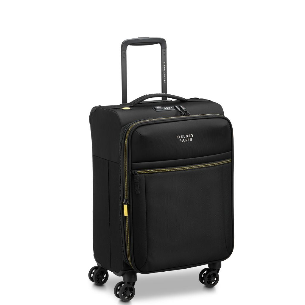 Delsey BROCHANT 3.0 55cm Carry On Softsided Luggage - Deep Black - Love Luggage