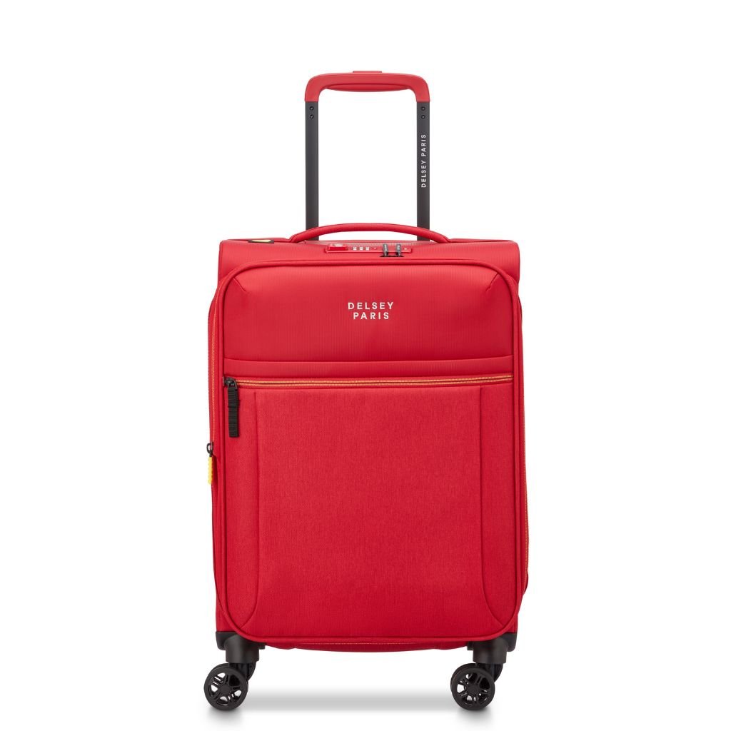 Delsey BROCHANT 3.0 55cm Carry On Softsided Luggage - Red - Love Luggage