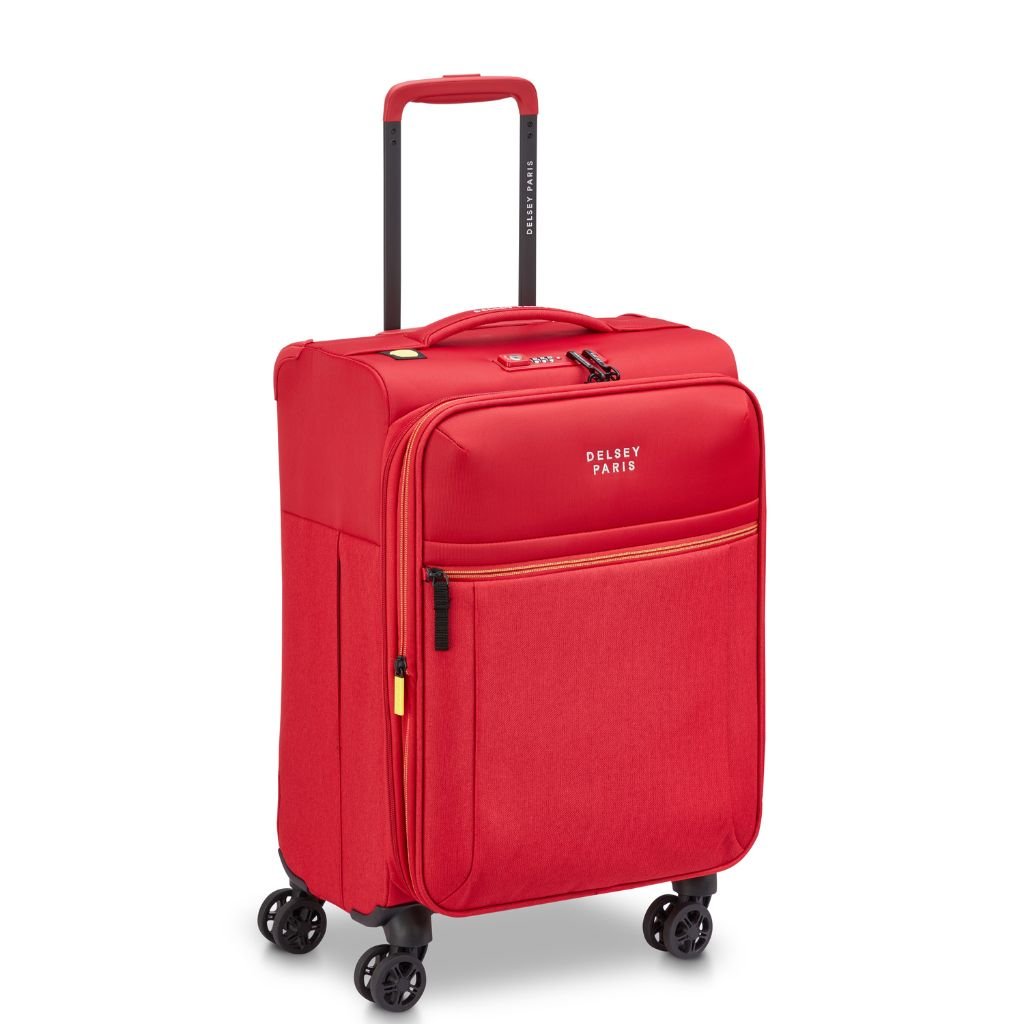 Delsey BROCHANT 3.0 55cm Carry On Softsided Luggage - Red - Love Luggage