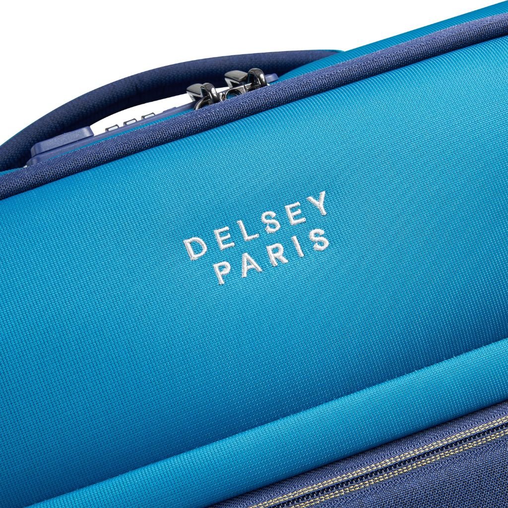 Delsey BROCHANT 3.0 55cm Carry On Softsided Luggage - Ultramarine Blue - Love Luggage