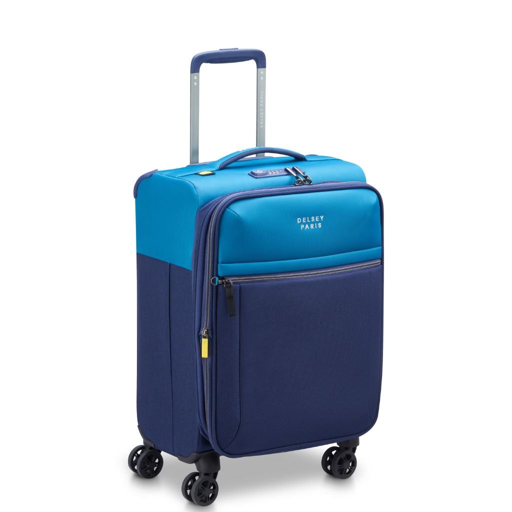 Delsey BROCHANT 3.0 55cm Carry On Softsided Luggage - Ultramarine Blue - Love Luggage