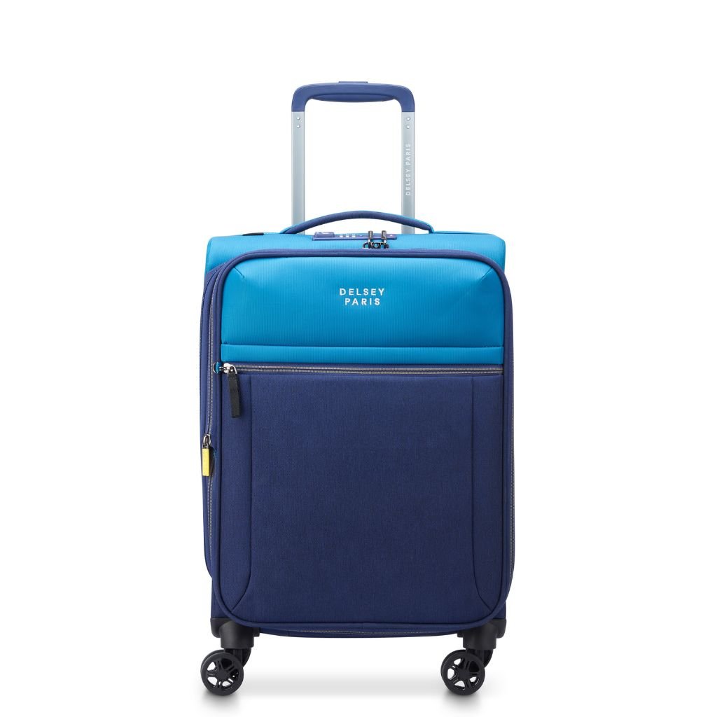 Delsey BROCHANT 3.0 55cm Carry On Softsided Luggage - Ultramarine Blue - Love Luggage