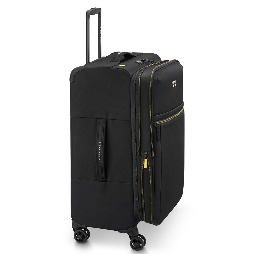 Delsey BROCHANT 3.0 67cm Medium Softsided Luggage - Deep Black - Love Luggage