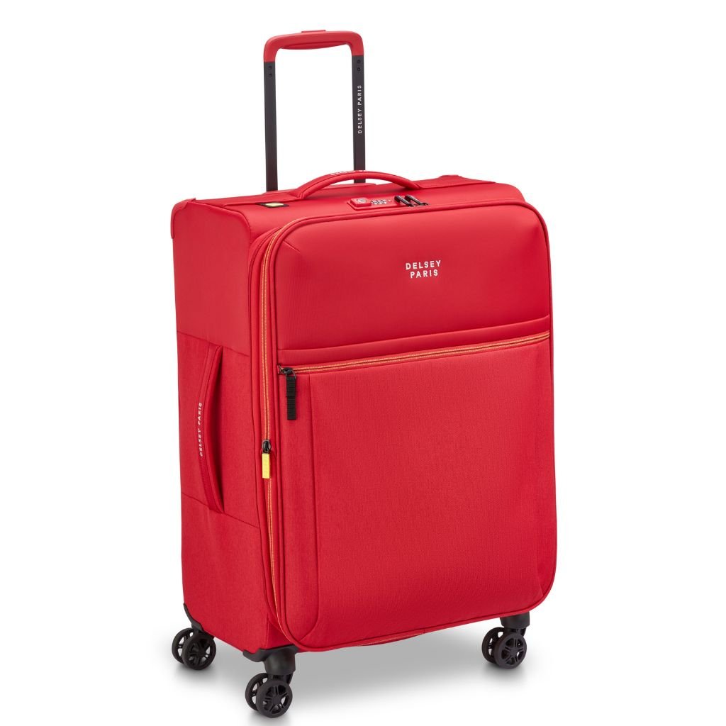 Delsey BROCHANT 3.0 67cm Medium Softsided Luggage - Red - Love Luggage