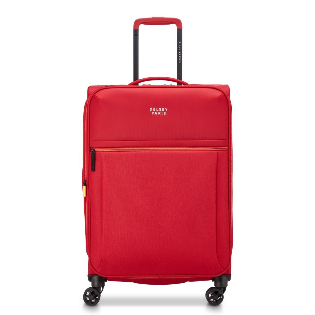 Delsey BROCHANT 3.0 67cm Medium Softsided Luggage - Red - Love Luggage