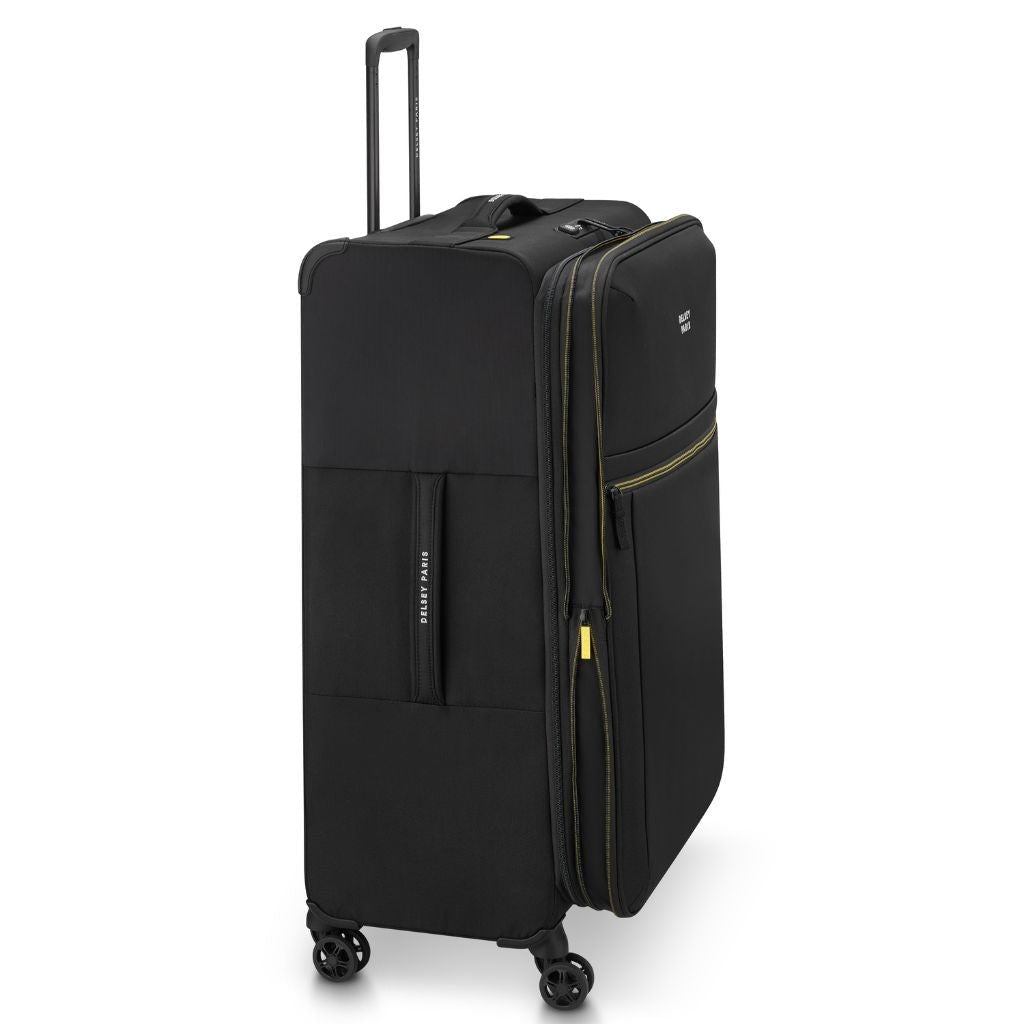 Delsey BROCHANT 3.0 78cm Large Softsided Luggage - Deep Black - Love Luggage