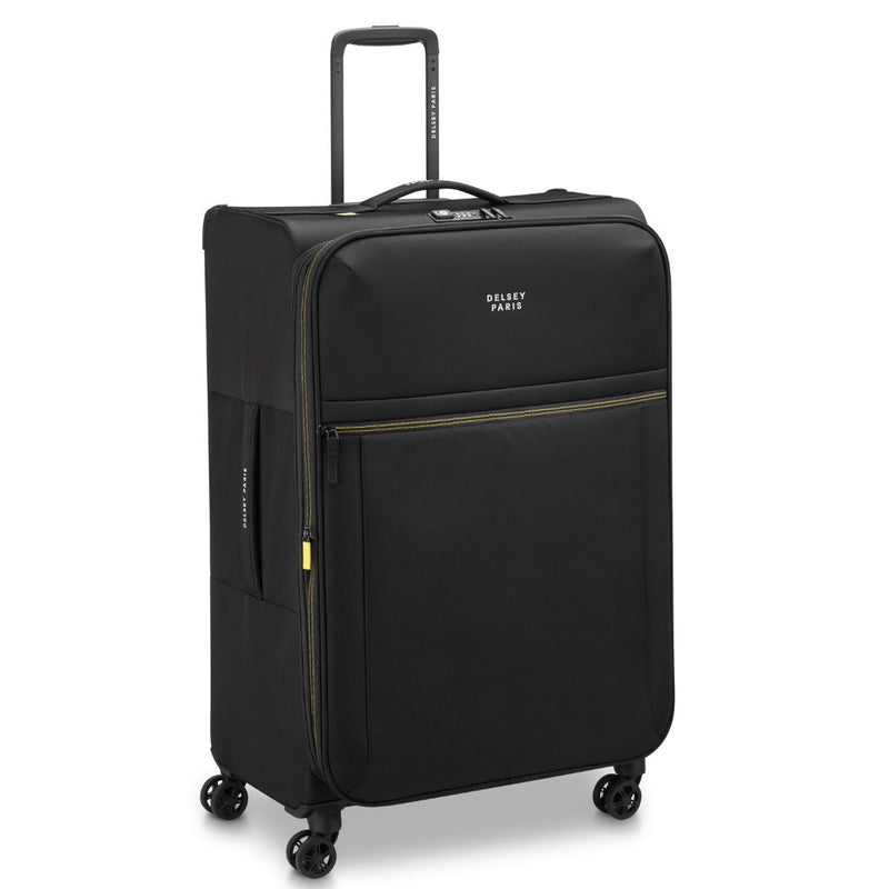 Delsey BROCHANT 3.0 78cm Large Softsided Luggage - Deep Black - Love Luggage