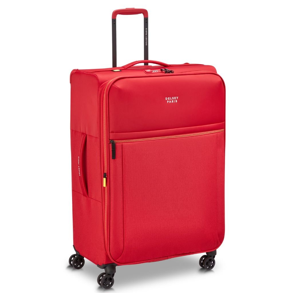 Delsey BROCHANT 3.0 78cm Large Softsided Luggage - Red - Love Luggage