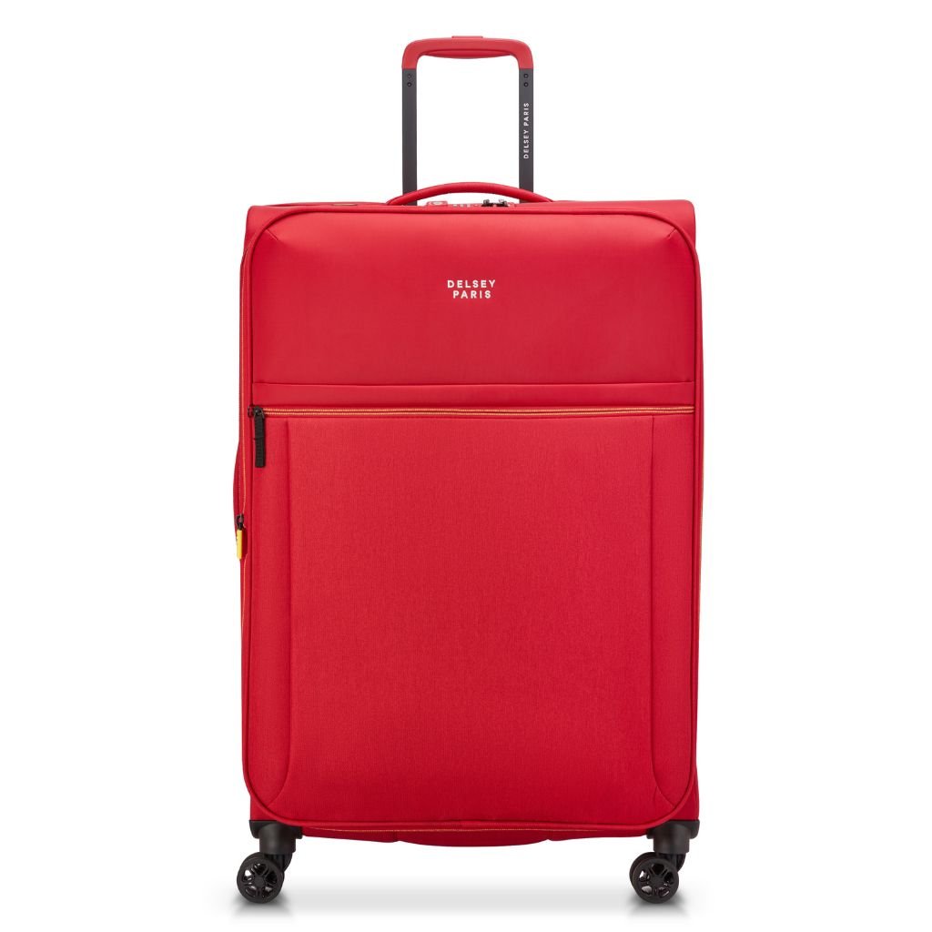 Delsey BROCHANT 3.0 78cm Large Softsided Luggage - Red - Love Luggage