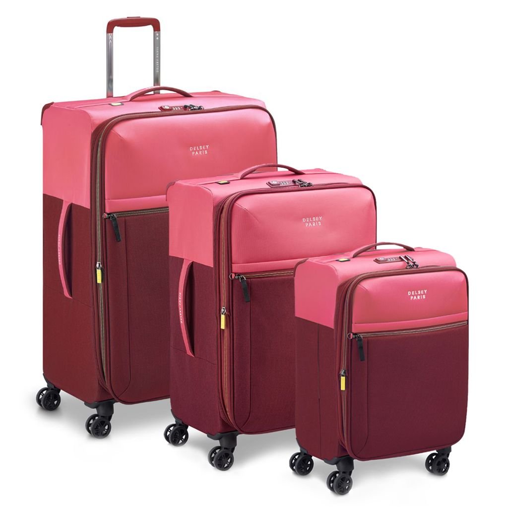 Delsey BROCHANT 3.0 Softsided Luggage Set - Pink - Love Luggage