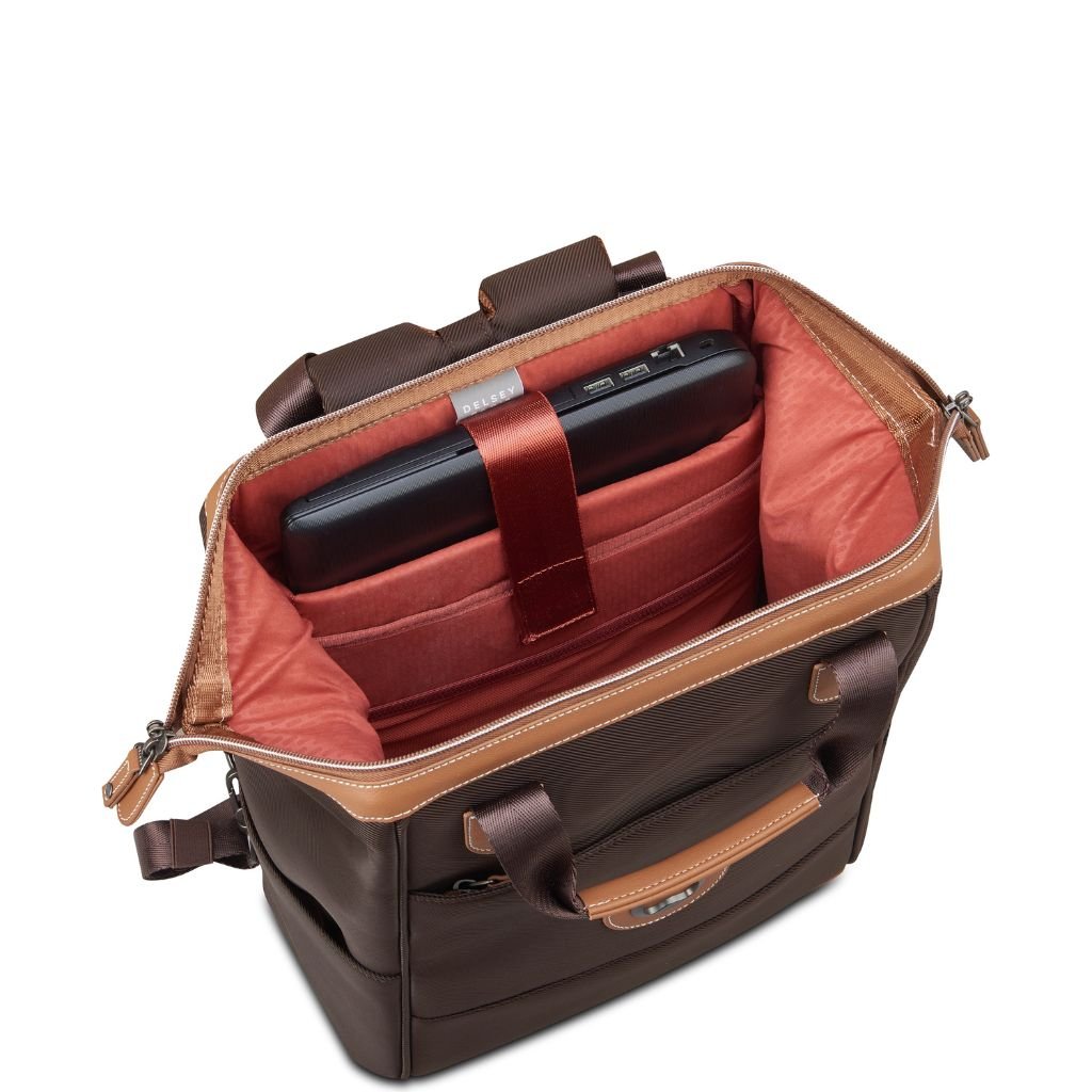 Delsey Chatelet Air 2.0 14" Laptop Tote Backpack - Chocolate - Love Luggage