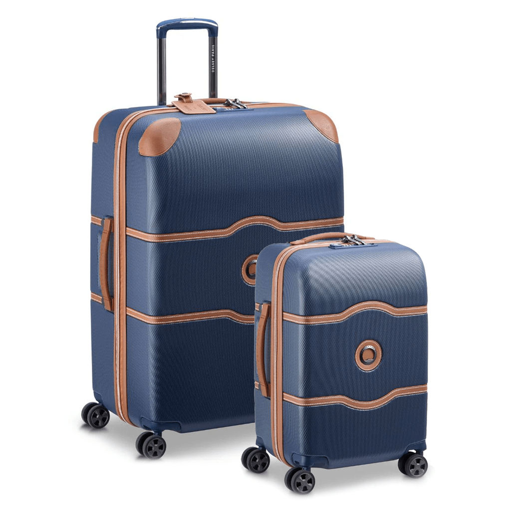 Delsey Chatelet Air 2.0 Carry On & Large Duo Hardsided Luggage - Navy Blue - Love Luggage