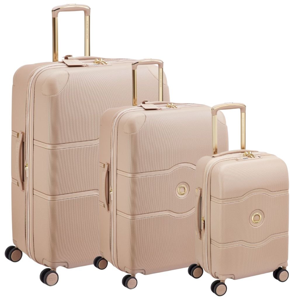 Delsey Chatelet Air 2.0 Set - 3 Piece Hardsided Luggage - Beige Rose - Love Luggage