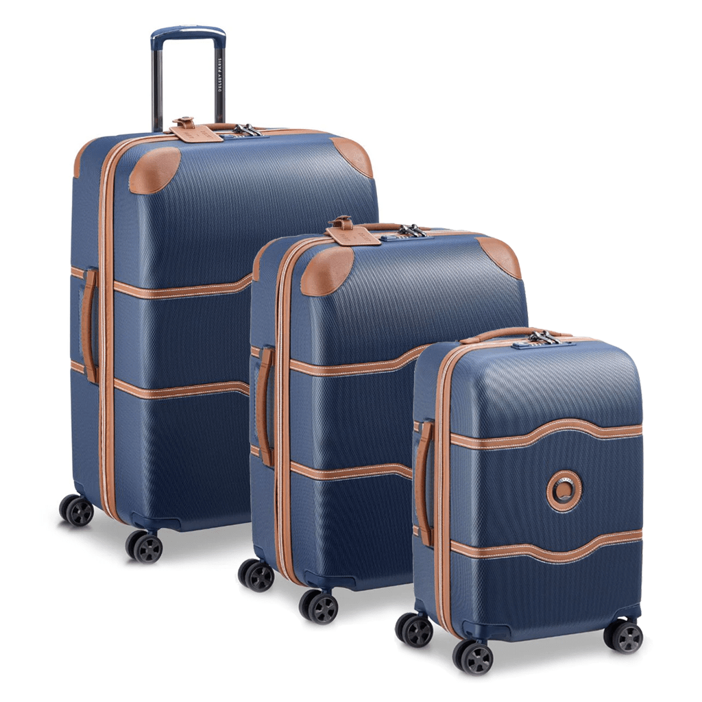 Delsey Chatelet Air 2.0 Set - 3 Piece Hardsided Luggage - Navy Blue - Love Luggage