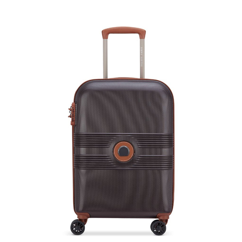 Delsey Flanerie Expandable 55cm Carry On Suitcase - Brown - Love Luggage