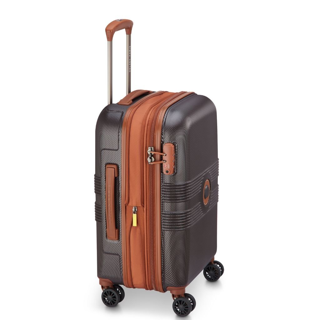 Delsey Flanerie Expandable 55cm Carry On Suitcase - Brown - Love Luggage