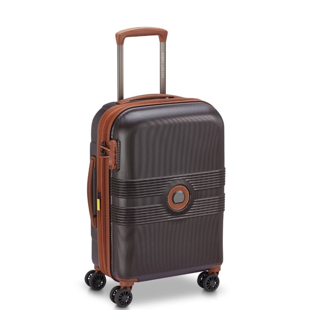 Delsey Flanerie Expandable 55cm Carry On Suitcase - Brown - Love Luggage