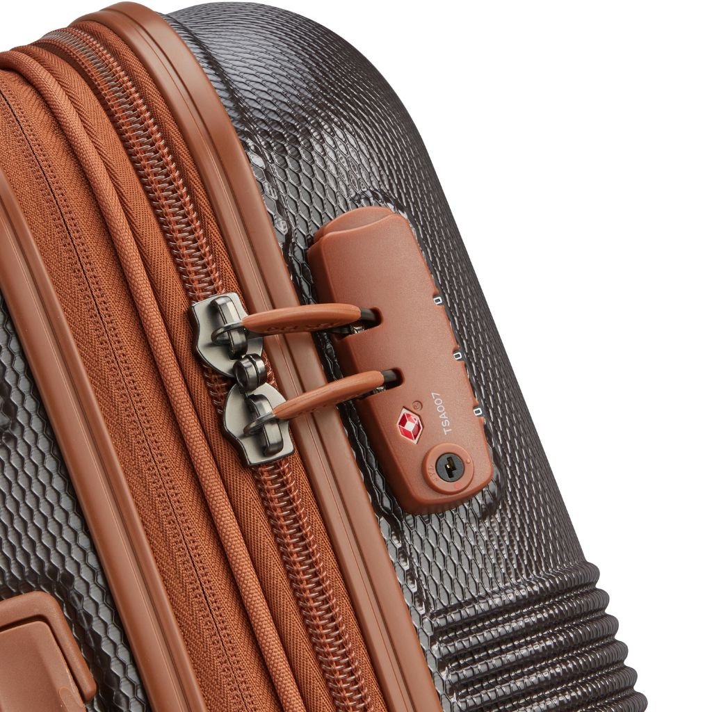 Delsey Flanerie Expandable 55cm Carry On Suitcase - Brown - Love Luggage