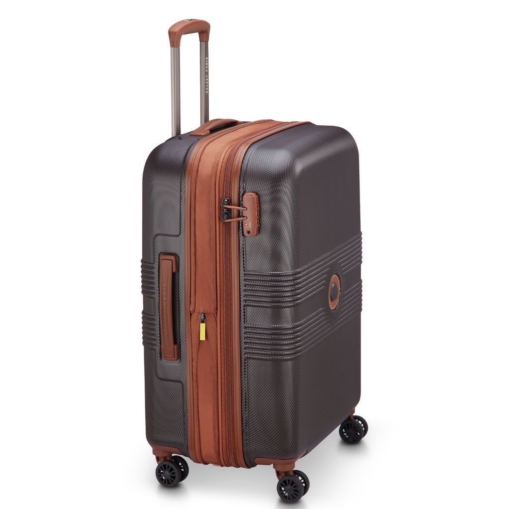 Delsey Flanerie Expandable 65cm Medium Suitcase - Brown - Love Luggage