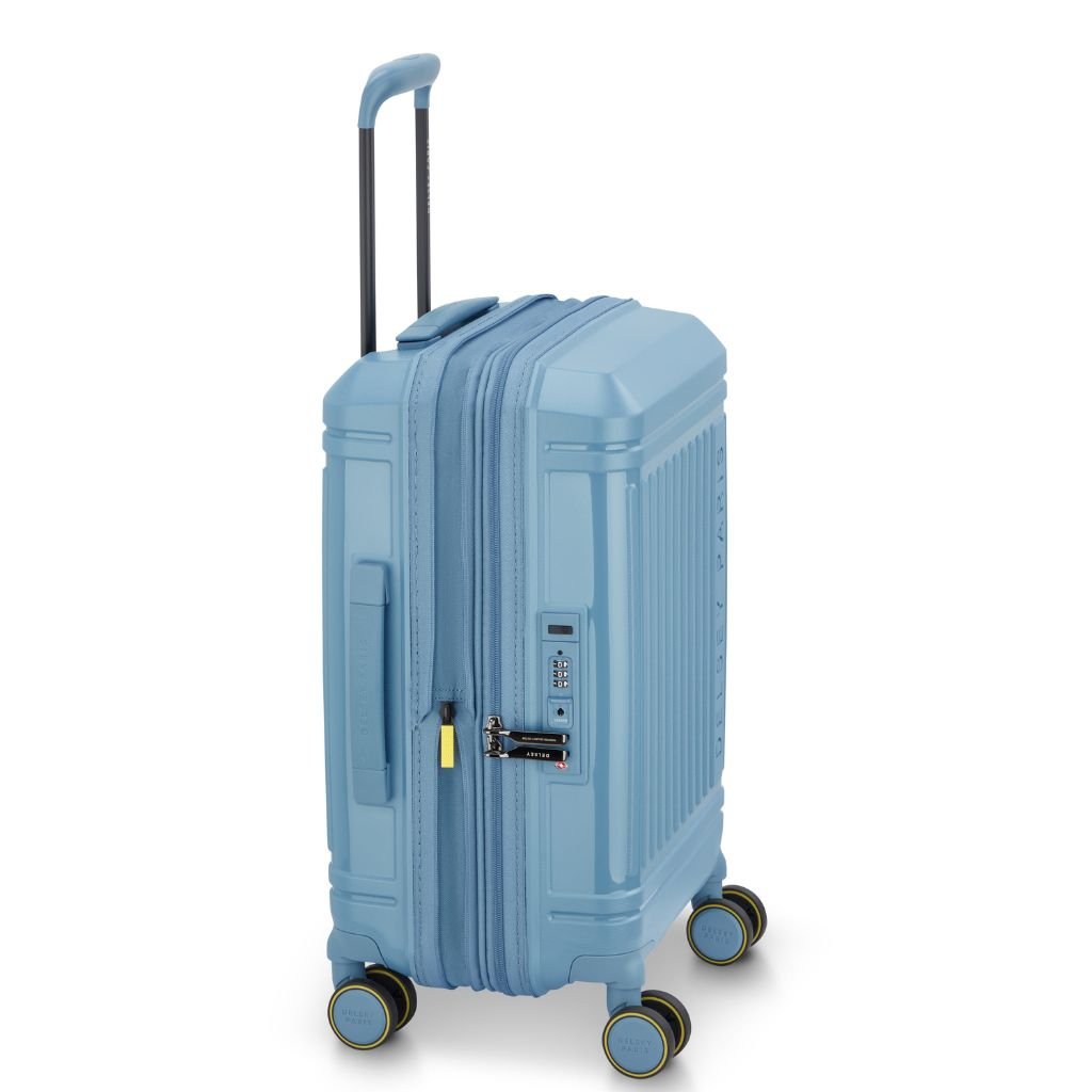 Delsey Lutece Lightweight EXP Carry On Suitcase - Blue - Love Luggage