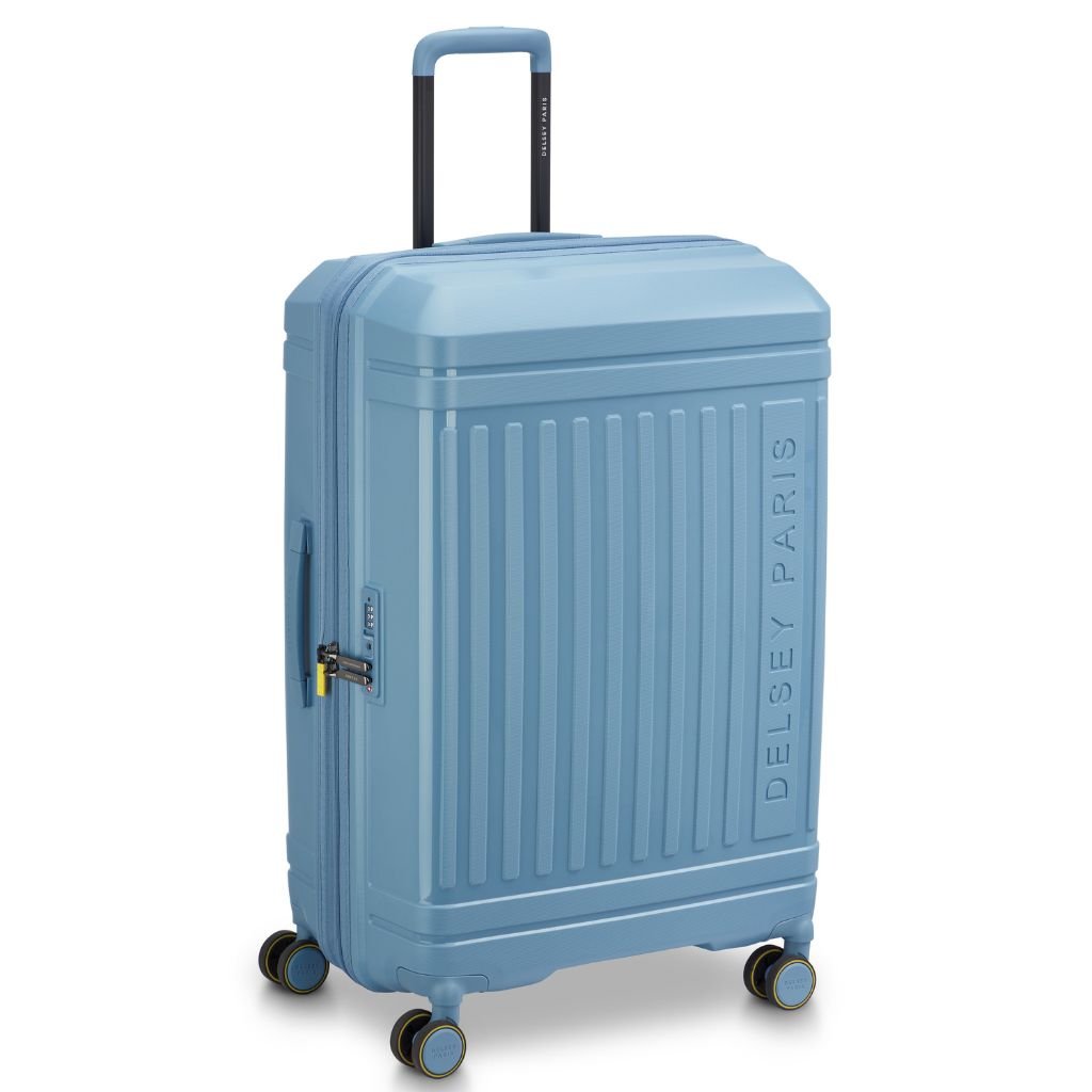Delsey Lutece Lightweight EXP Large Suitcase - Blue - Love Luggage
