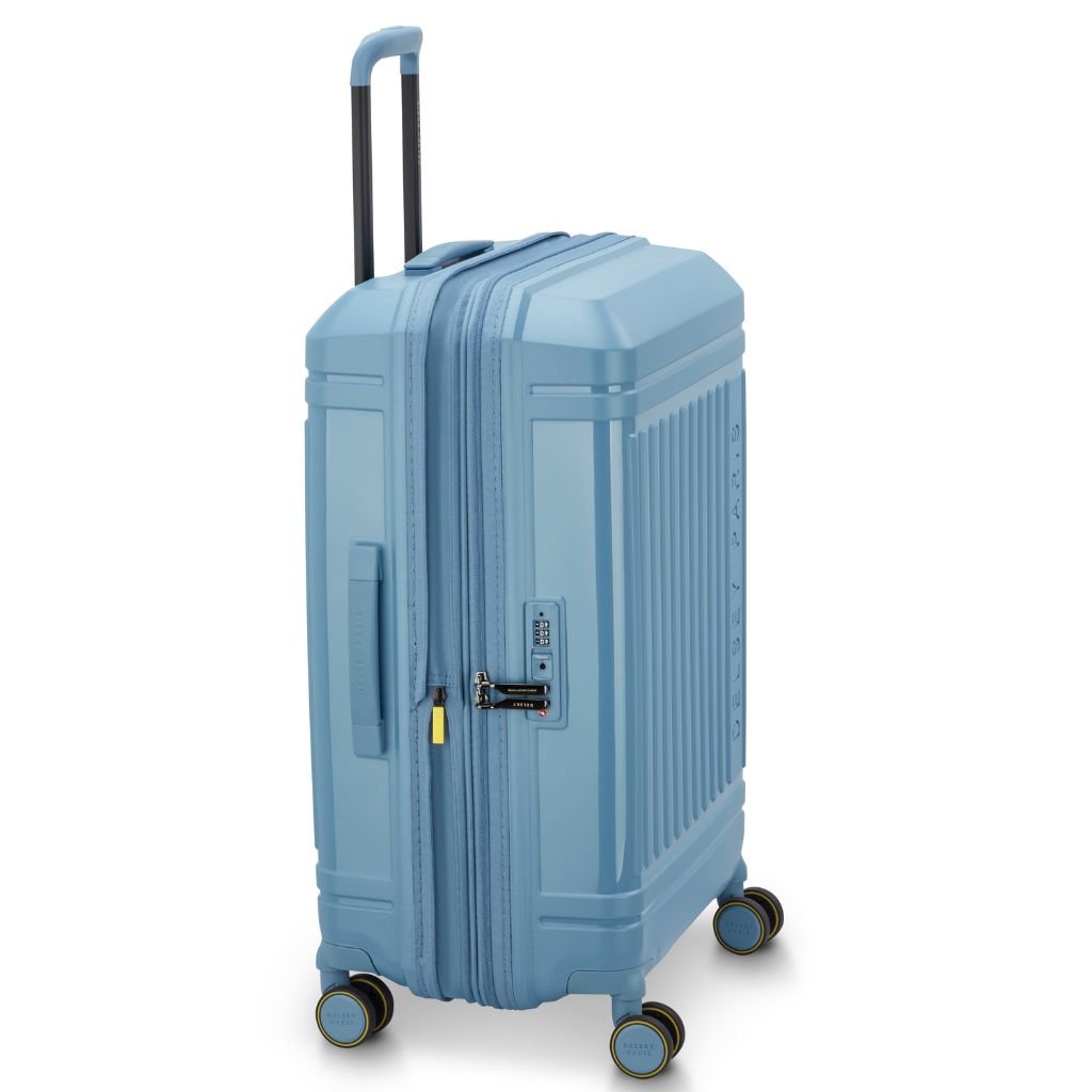 Delsey Lutece Lightweight EXP Large Suitcase - Blue - Love Luggage