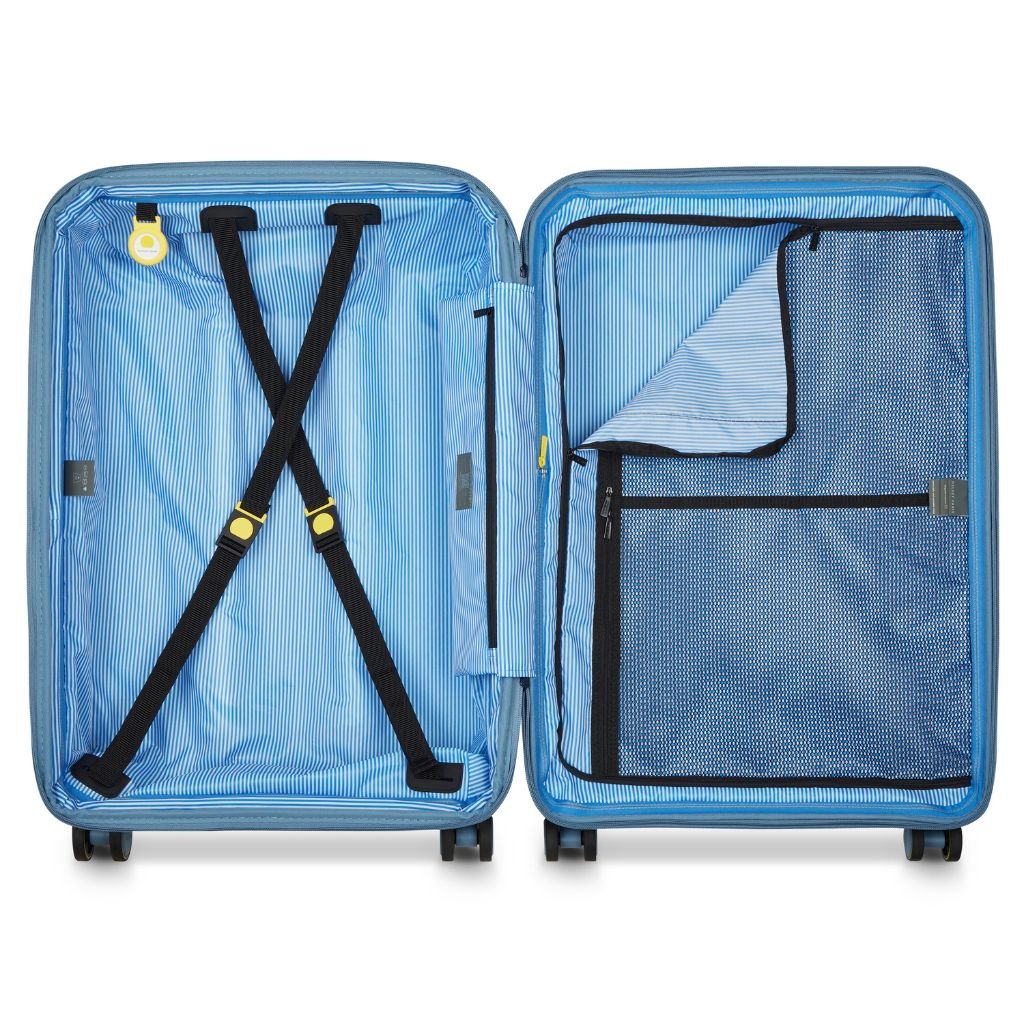 Delsey Lutece Lightweight EXP Medium Suitcase - Blue - Love Luggage