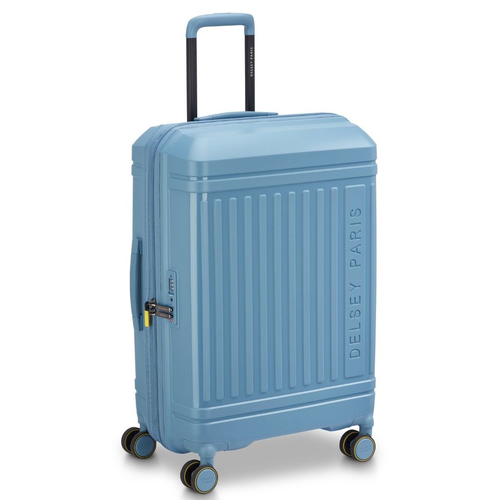 Delsey Lutece Lightweight EXP Medium Suitcase - Blue - Love Luggage
