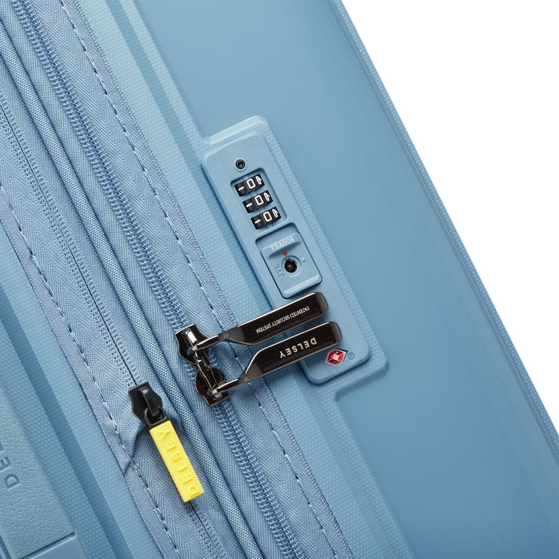 Delsey Lutece Lightweight EXP Medium Suitcase - Blue - Love Luggage