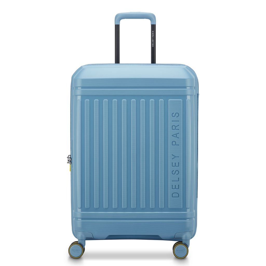 Delsey Lutece Lightweight EXP Medium Suitcase - Blue - Love Luggage