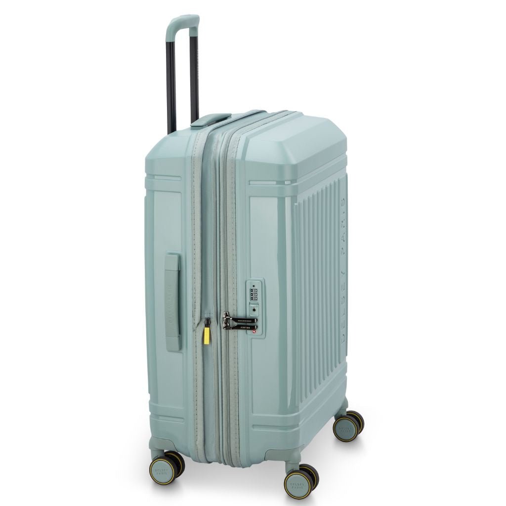 Delsey Lutece Lightweight EXP Medium Suitcase - Green - Love Luggage