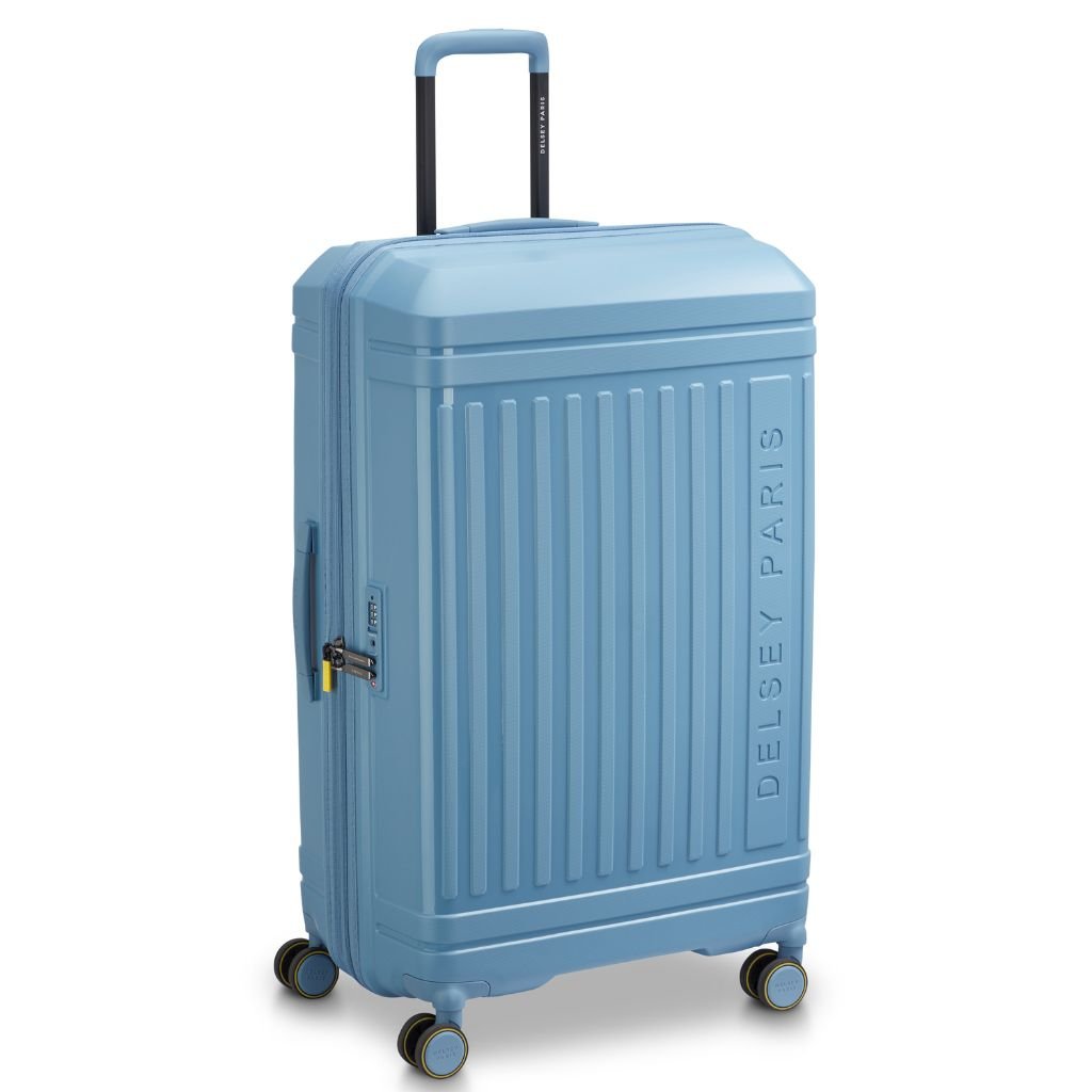 Delsey Lutece Lightweight EXP X Large Suitcase - Blue - Love Luggage
