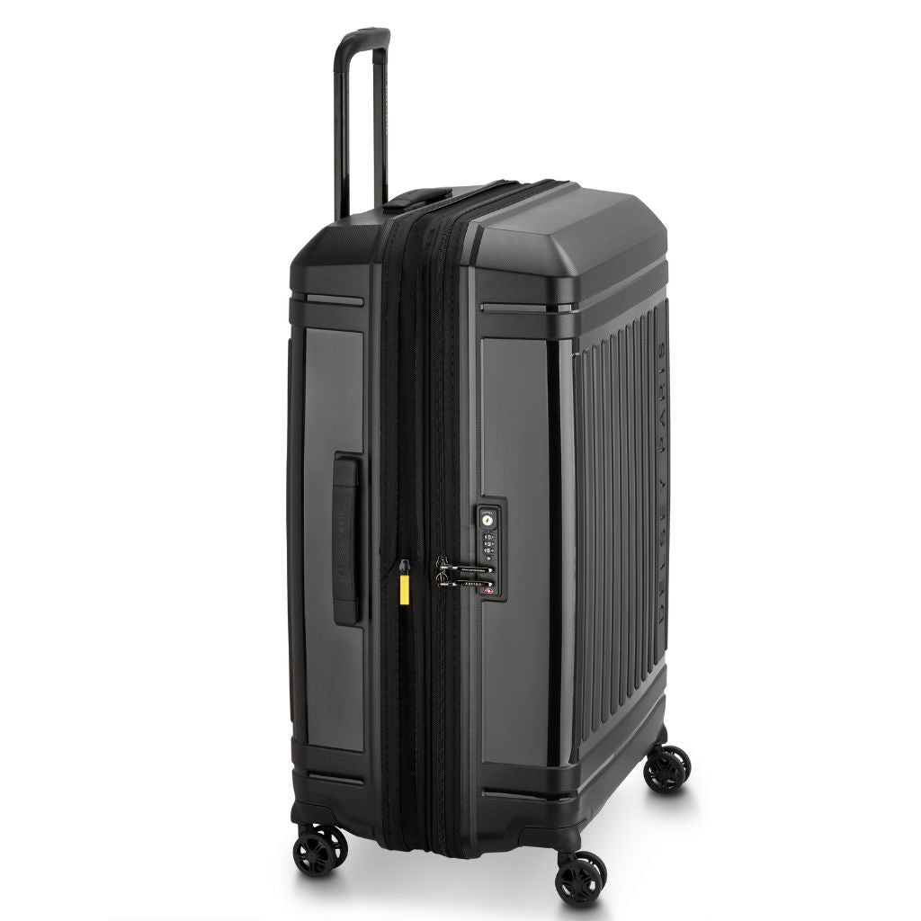 Delsey Lutece SE Lightweight EXP 3.5KG Large Suitcase - Black - Love Luggage