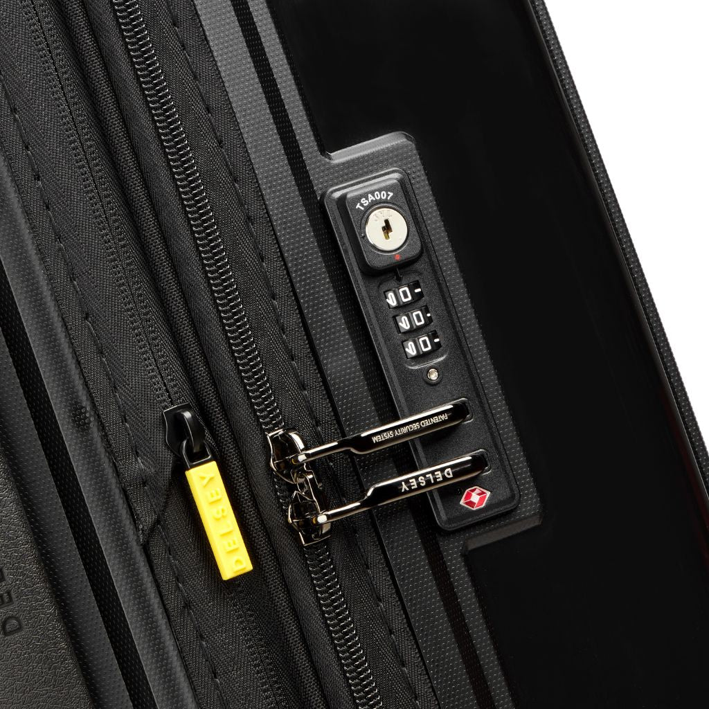 Delsey Lutece SE Lightweight EXP 3.5KG Large Suitcase - Black - Love Luggage