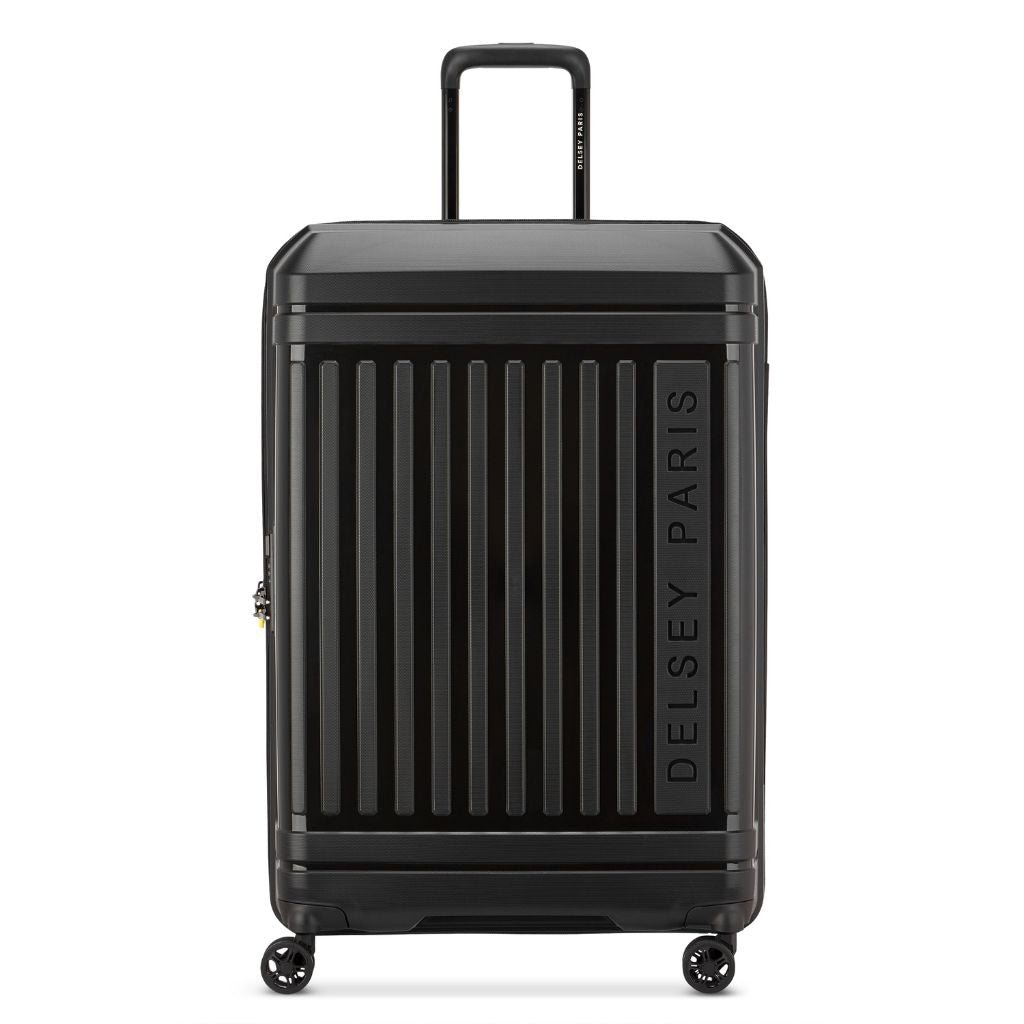 Delsey Lutece SE Lightweight EXP 3.5KG Large Suitcase - Black - Love Luggage