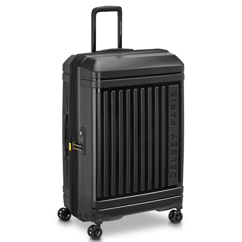 Delsey Lutece SE Lightweight EXP 3.5KG Large Suitcase - Black - Love Luggage