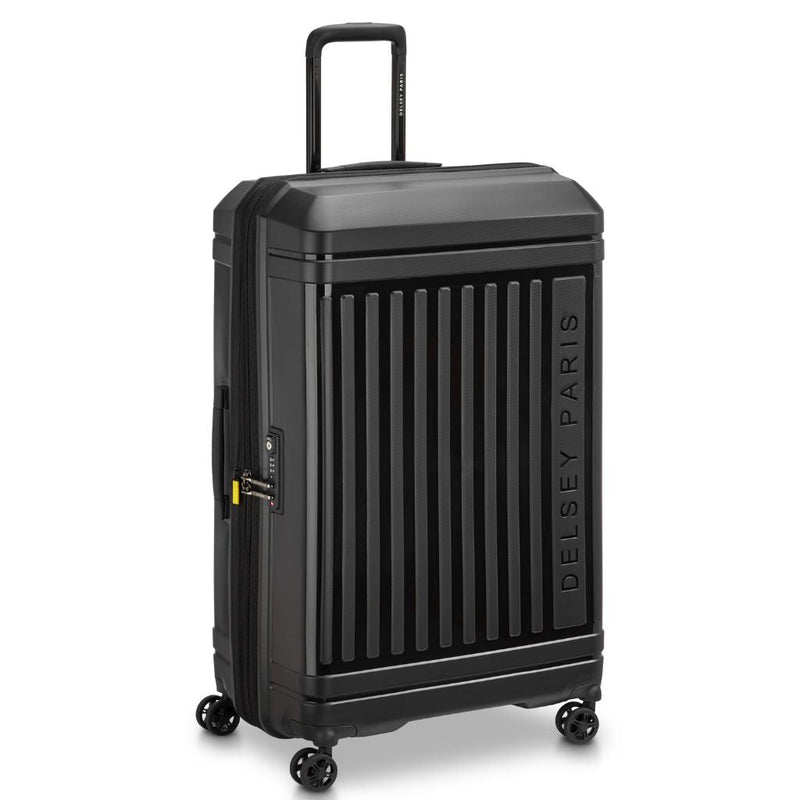 Delsey Lutece SE Lightweight EXP 3.6KG X Large Suitcase - Black - Love Luggage