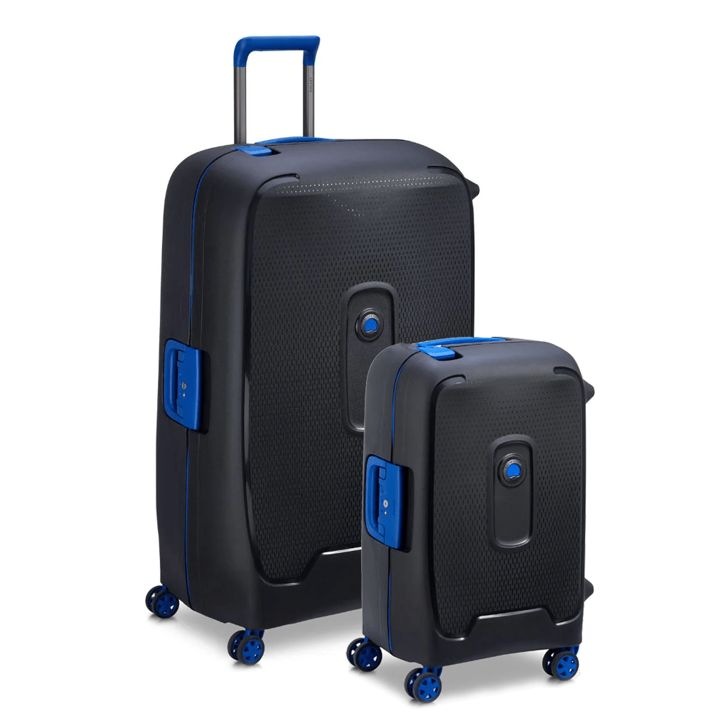 Delsey Moncey 2 PC Hardsided Luggage Duo - Black/Blue - Love Luggage