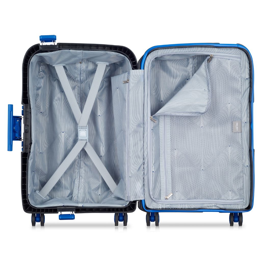 Delsey Moncey 55cm Carry On Hardsided Luggage Black/Blue - Love Luggage