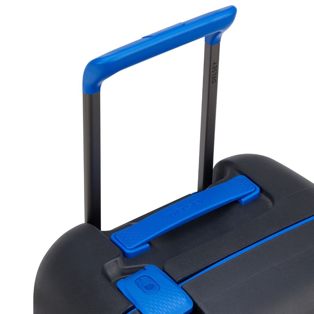 Delsey Moncey 55cm Carry On Hardsided Luggage Black/Blue - Love Luggage