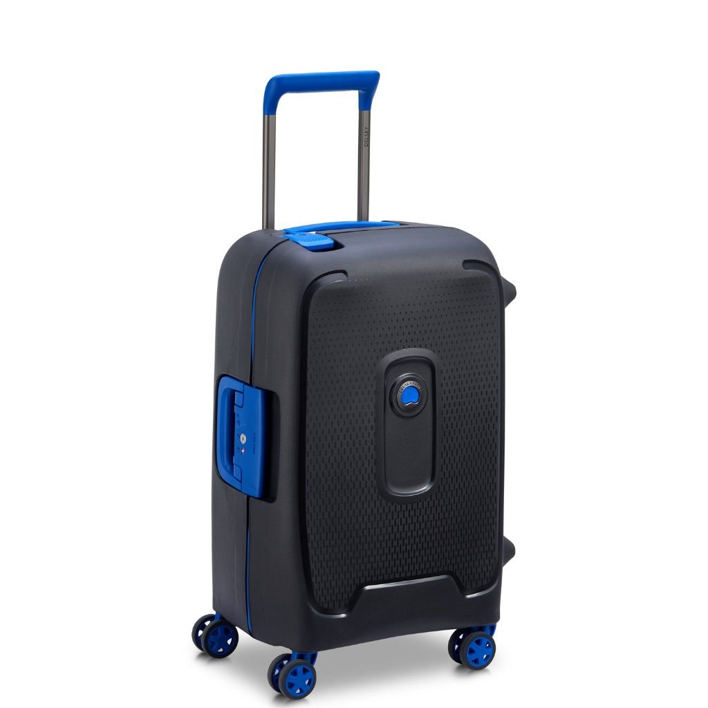 Delsey Moncey 55cm Carry On Hardsided Luggage Black/Blue - Love Luggage